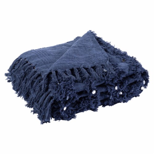 Safavieh Norlen Navy Throw Perspective: top