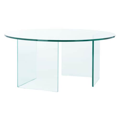 SAFAVIEH Bexon Tempered Glass Coffee Table Clear COF7301A-2/2 Perspective: top