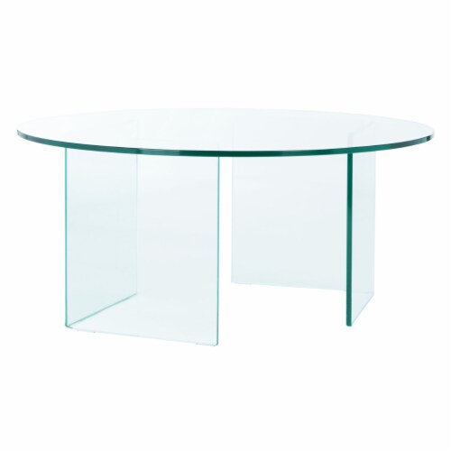 SAFAVIEH Bexon Tempered Glass Coffee Table Clear COF7301A-2BX Perspective: top