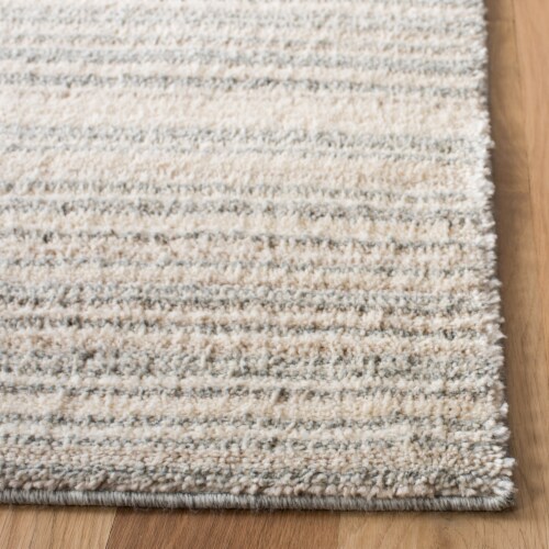 Safavieh Martha Stewart Collection Lucia Shag Stripe Accent Rug - Light Gray/White Perspective: top