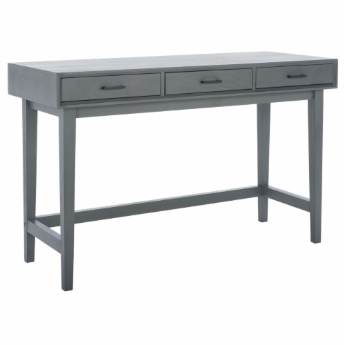 SAFAVIEH Hawthorn 3-Drawer Desk Distressed Grey Perspective: top