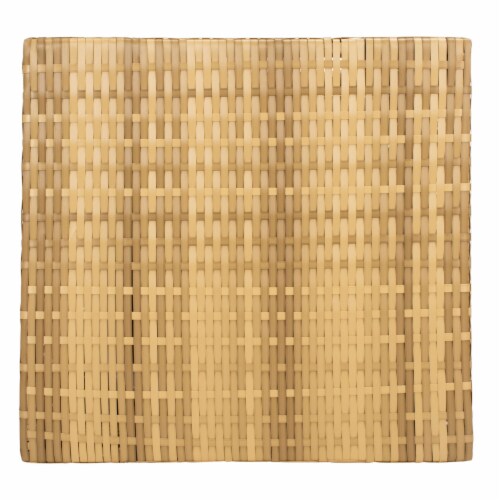 SAFAVIEH Outdoor Collection Mazeli Trash Bin Natural Perspective: top