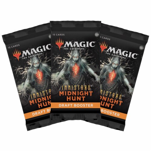 Magic: The Gathering Innistrad: Midnight Hunt 3-Booster Draft Pack Perspective: top