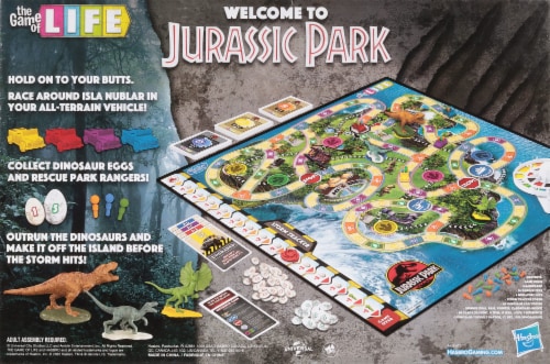 Hasbro Game of Life Jurassic Park Board Game Perspective: top