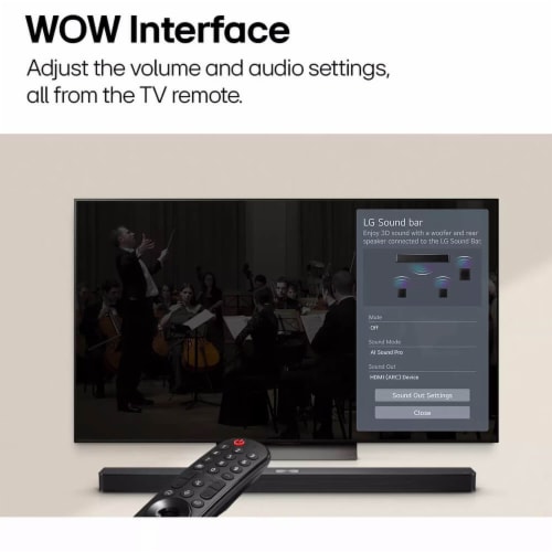 LG S40T 2.1 Channel Soundbar with Wireless Subwoofer Perspective: top