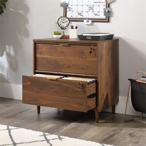 Pemberly Row 2 Drawer Lateral File Cabinet in Grand Walnut Perspective: top