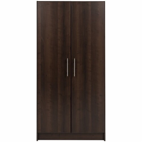 Pemberly Row Contemporary 32  Wardrobe Armoire in Espresso Perspective: top