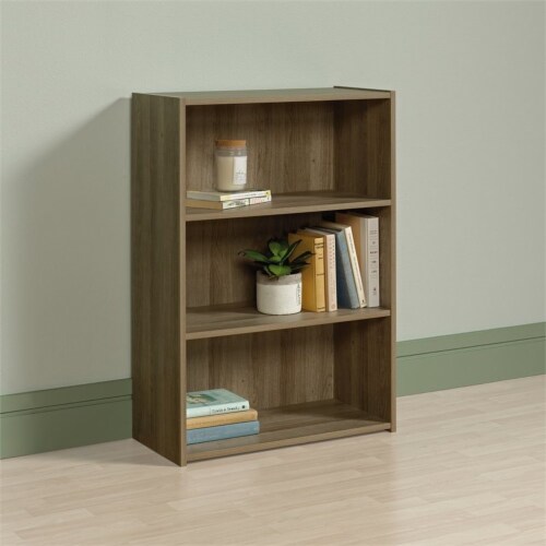 Pemberly Row Modern Engineered Wood 3-Shelf Bookcase in Summer Oak Perspective: top