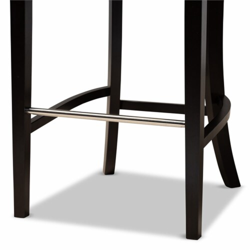 Bowery Hill Navy Blue and Dark Brown Finished Wood 2-Piece Bar Stool Set Perspective: top