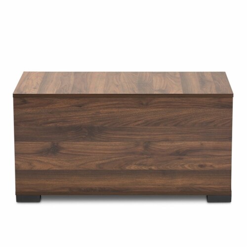 Bowery Hill Modern Walnut Brown Finished Cat Litter Box Cover House Perspective: top