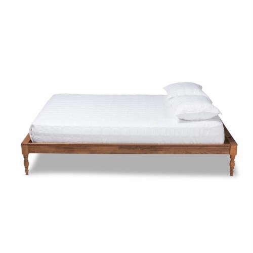 Bowery Hill Traditional Full Size Ash Brown Finished Wood Bed Frame Perspective: top
