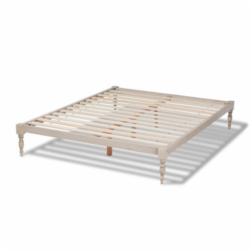 Bowery Hill Full Size White Finished Wood Platform Bed Frame Perspective: top