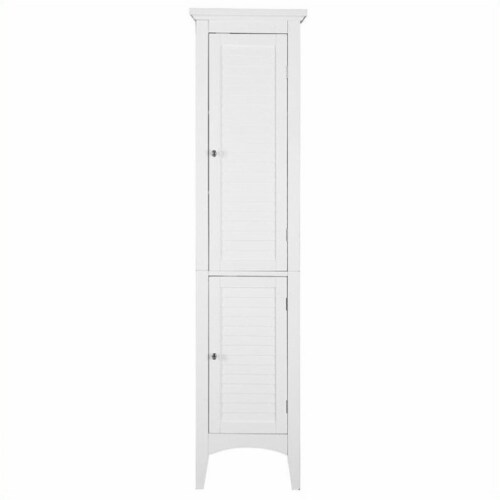 Home Square 2 Door Linen Tower Cabinet Set in White (Set of 2) Perspective: top