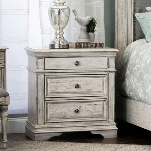 Rustic white nightstand discount set of 2