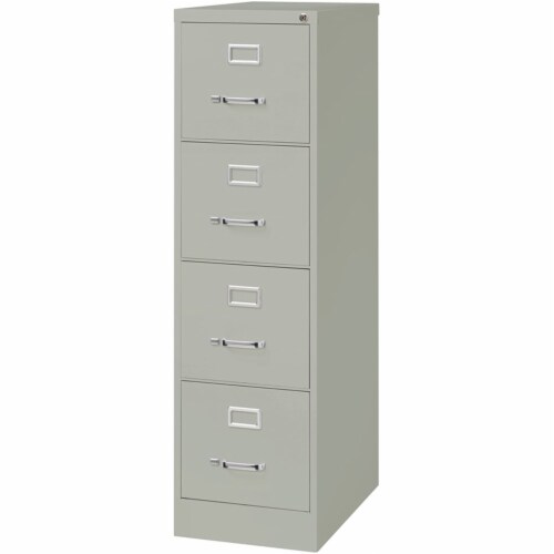 Home Square 4 Drawer Metal Vertical Filing Cabinet Set in Light Gray (Set of 2) Perspective: top