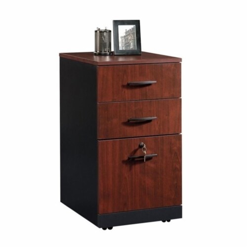 Home Square 3 Drawer Wood Filing Cabinet Set in Classic Cherry (Set of 2) Perspective: top