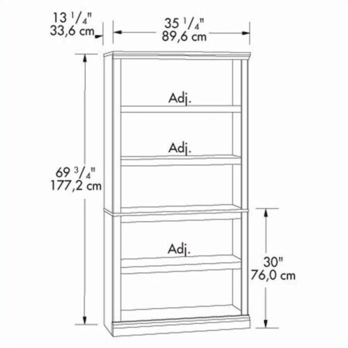 Home Square 2 Piece Wood Bookcase Set with 5 Shelf in Oiled Oak Perspective: top