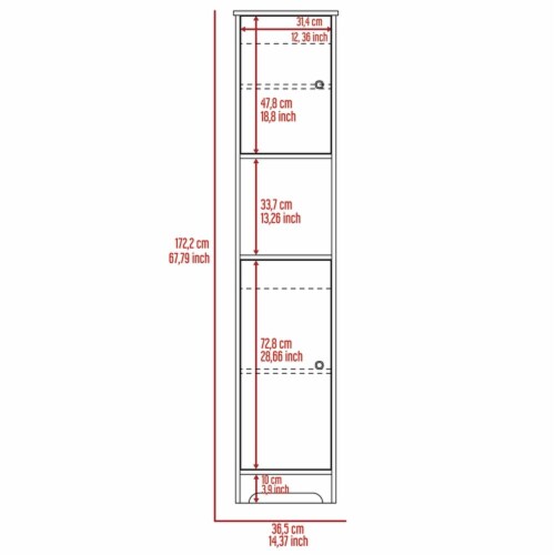 Bowery Hill 67  Linen Cabinet in White Perspective: top