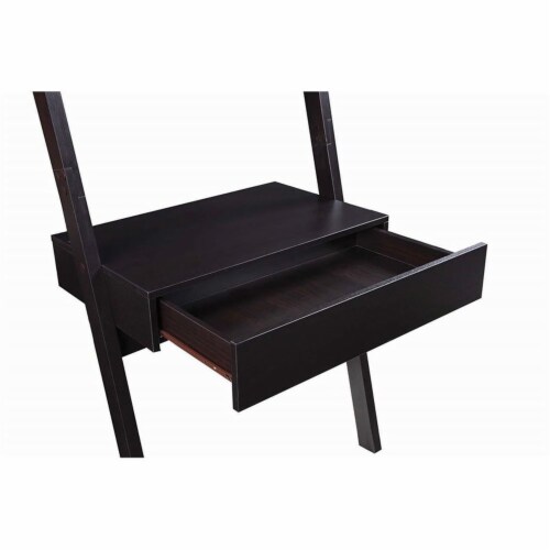 Bowery Hill Wall Leaning Ladder Writing Desk in Cappuccino 1