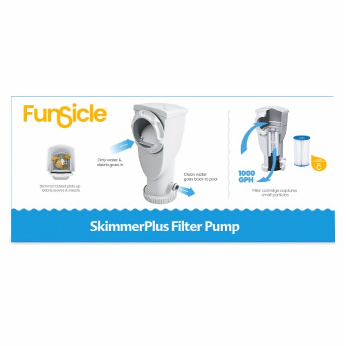 Funsicle 1000 Gallon SkimmerPlus 2in1 Filter Pump System for Above