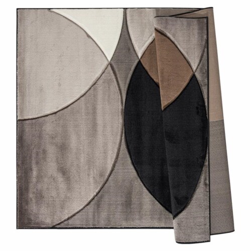 MDA Home Rhodes Brown Contemporary Polypropylene Area Rug - 5'2  x 7'5 Perspective: top