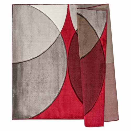 MDA Home Rhodes Red Contemporary Polypropylene Area Rug - 2'5  x 3'9 Perspective: top
