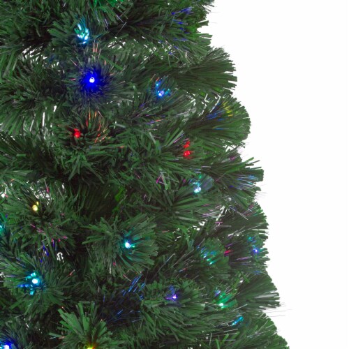 Northlight 6' Pre-Lit Color Changing Fiber Optic LED Christmas Tree with Star Tree Topper Perspective: top