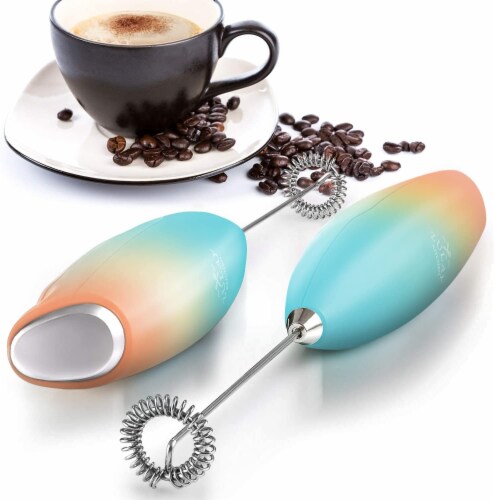 Zulay Kitchen MILK BOSS Milk Frother With Stand - Sunrise Perspective: top