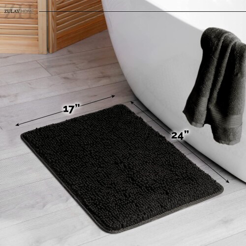 Slip-Resistant Shag Anna Chenille Soft Absorbent Bath Mat Bathroom