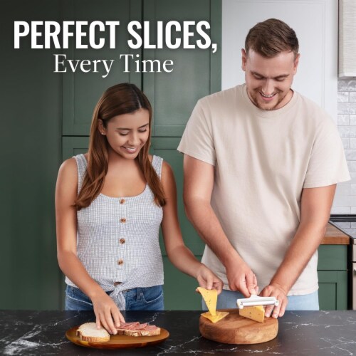 Zulay Kitchen Adjustable Hand Held Cheese Cutter with 2 Extra Wires Perspective: top