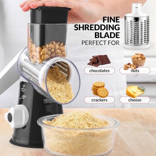 Zulay Kitchen Manual Rotary Cheese Grater With 3