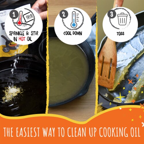 FryAway Pan Fry Waste Cooking Oil Solidifier Powder, Plant-Based Cooking Oil Disposal, 4 ct Perspective: top
