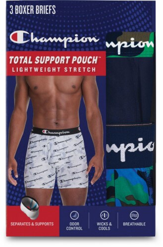 Champion® Polyspan Total Support Boxer Briefs - 3 Pack - Assorted Perspective: top