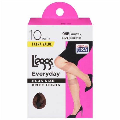 LEGGS EVERYDAY Plus Size Knee High Sheer Toe, 10 pk - Baker's