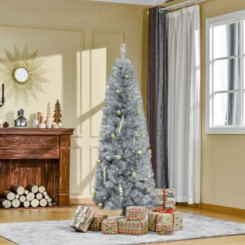 Artificial Christmas Tree 6' Indoor Realistic Holiday Decoration, 618 Tips Perspective: top