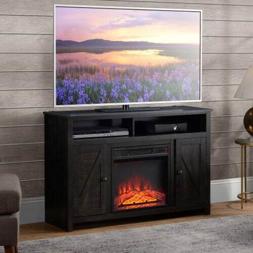 Espresso tv stand with fireplace deals