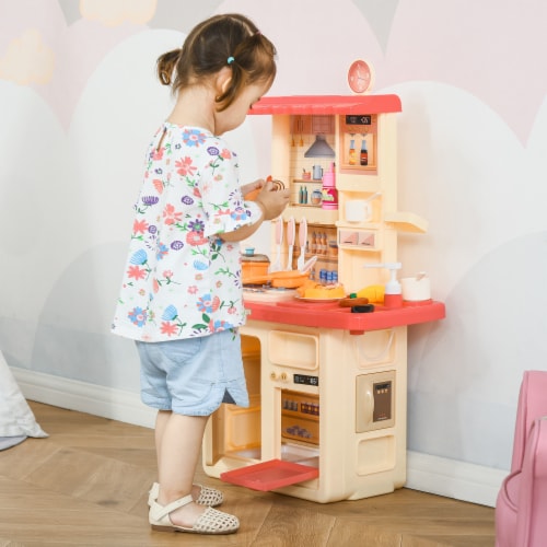 Kids Kitchen Play Cooking Toy Set w/ Spray Music Sound Light