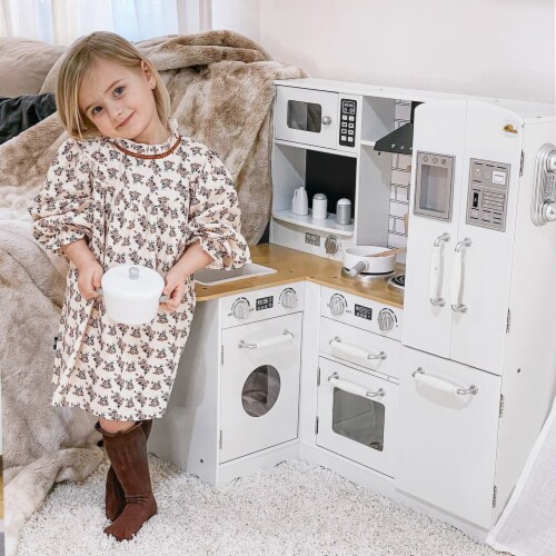 Large Play Kitchen Set W Full Set of Appliances Corner Kitchen Pretend Play Toy 1 Unit Foods Co