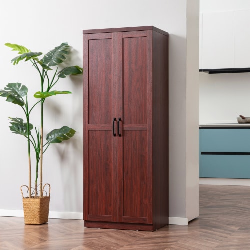 Espresso kitchen clearance pantry cabinet