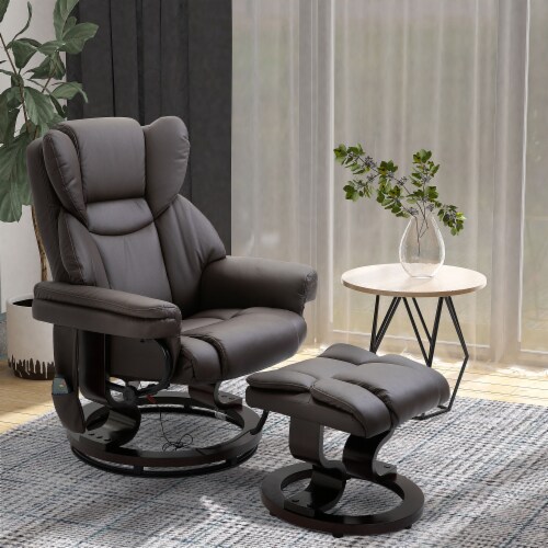 Massage Sofa Recliner Chair with Footrest 10 Vibration Point Faux