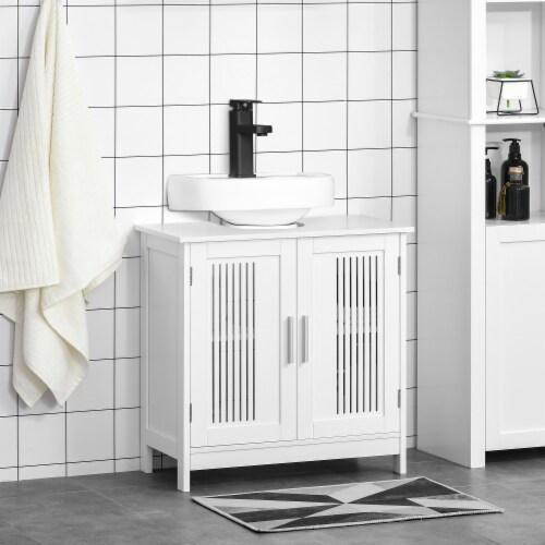 Bathroom Under Sink Cabinet Vanity Unit w/ Adjustable Storage Shelves,  White, 1 Unit - Kroger