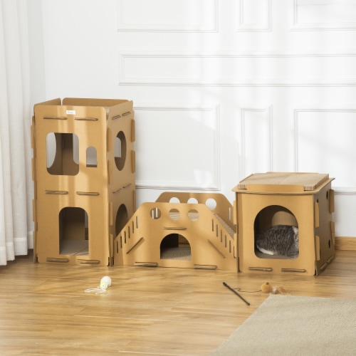 Cardboard Cat Tower for Cats Who Love Cardboard Boxes Cute Cat Tree Hideaway 1 Unit Fred Meyer