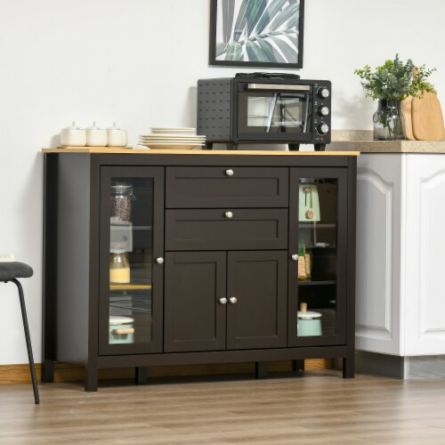 47 Modern Kitchen Buffet Storage Cabinet w Drawers Adjustable
