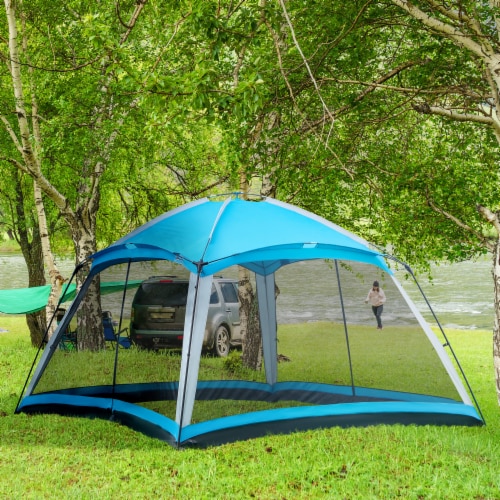 8 Person Camping Tent Screen House Room with Carry Bag and 4 Mesh Walls Perspective: top
