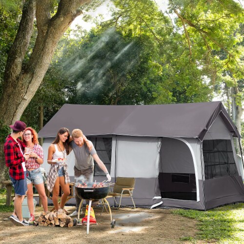 Large Camping Tent Heavy Duty Mesh or Fabric Ceiling 8 to 10 Person Tent Grey 1 Unit Harris Teeter