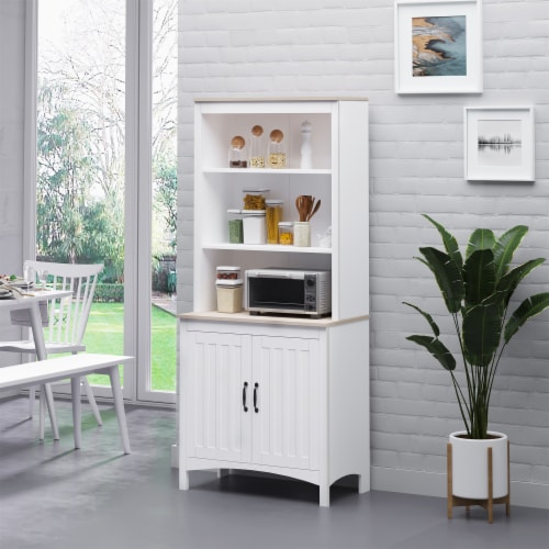 70  Kitchen Pantry Freestanding Cupboard Cabinet w/ Adjustable Shelves Perspective: top