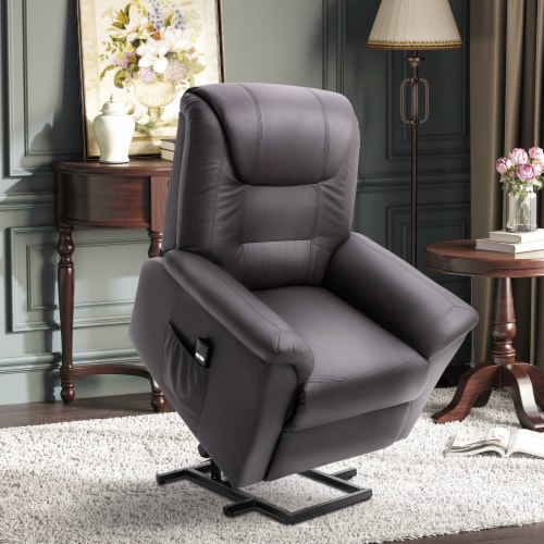 Leather power clearance lift chair