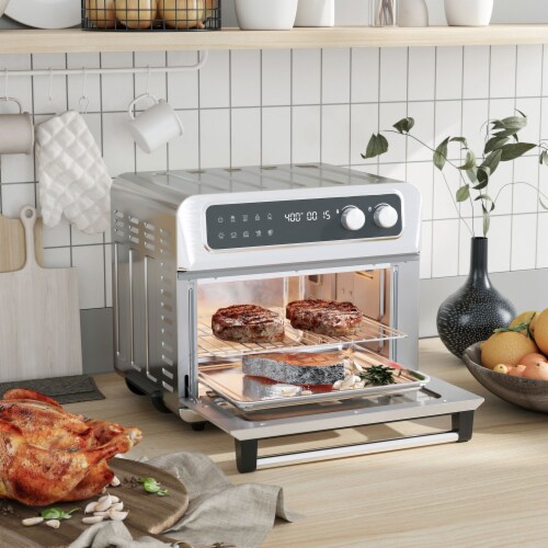 26.4 Qt 1800W 10-in-1 Air Fryer Toaster Oven with Recipe - Costway