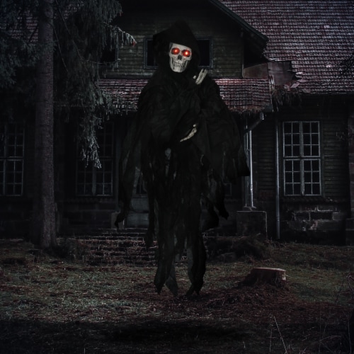 45 Outdoor Halloween Decorations Grim Reaper, Lighted Hanging Ghost Decoration Perspective: top