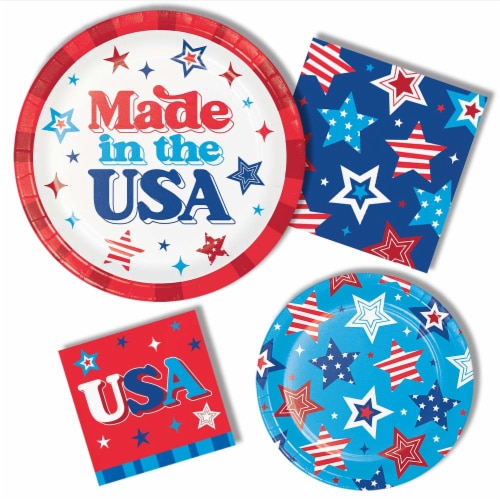 Creative Converting Patriotic Proud Paper Lunch Napkins Perspective: top